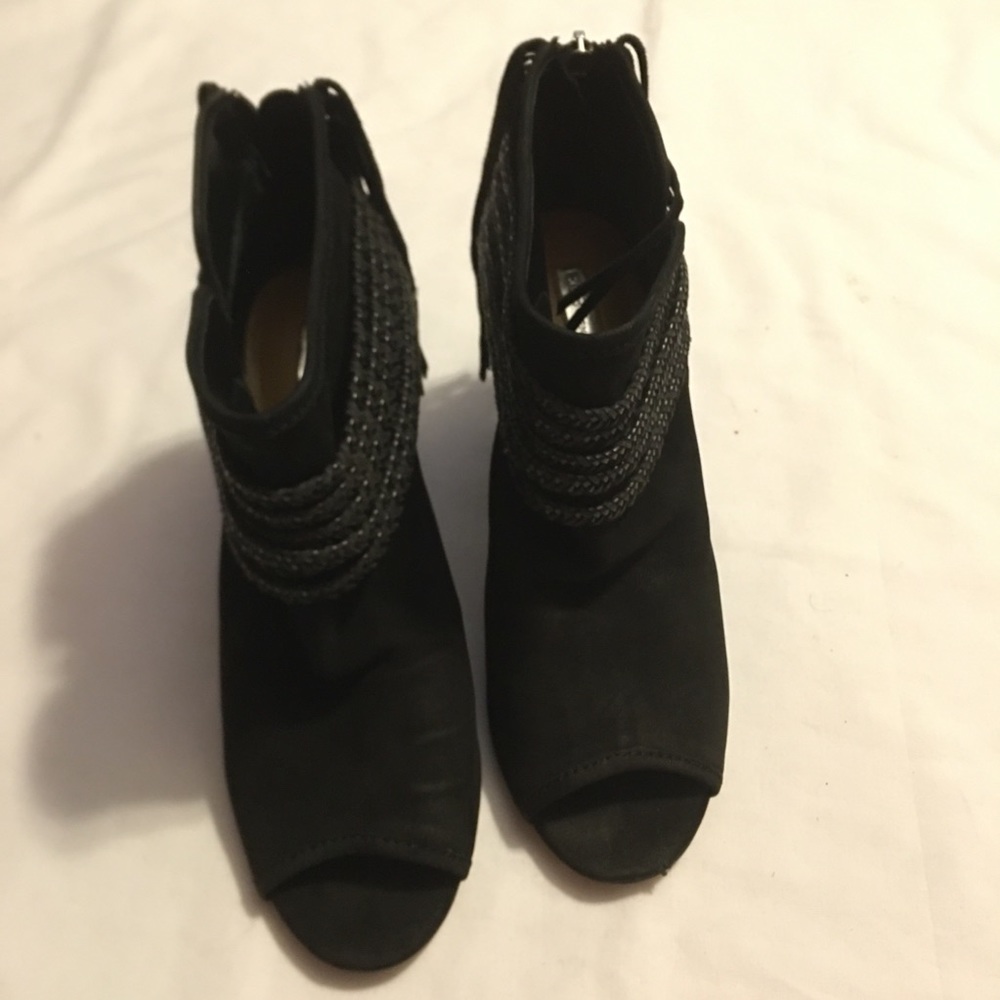 Bcbgeneration Black Suede ,Open Toe Booties - image 4